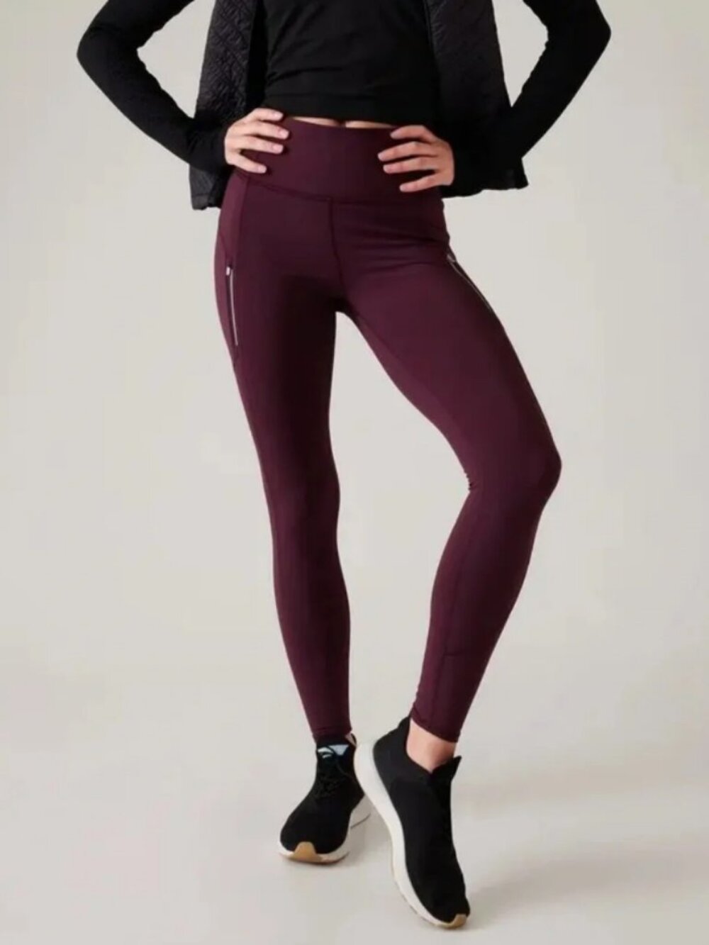 Athleta Rainier Tight Plum High-Rise Performance Leggings Size XS #2722